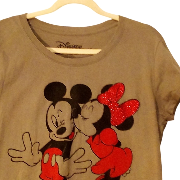 Disney - 2 Vintage Mickey & Minnie Tee Shirts, Both XL Junior's, Short... - Picture 7 of 15